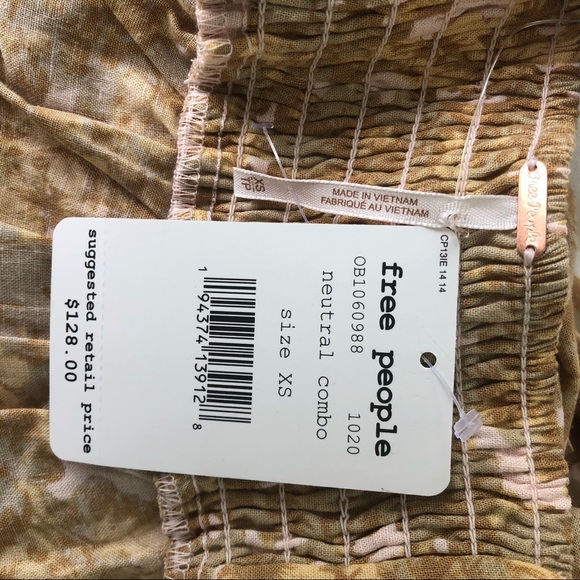 Free People Pattern Play Floral Mini Dress Neutral - Picture 7 of 8